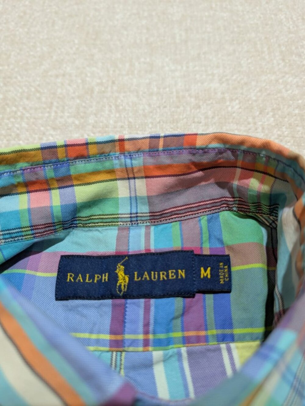 Ralph Lauren Men’s Multicolor Madras Plaid Shirt Size M - Picture 4 of 7